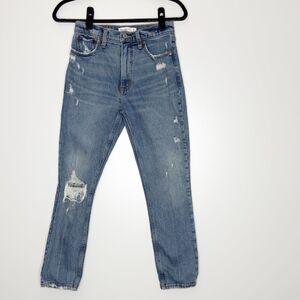 A&F Abercrombie & Fitch The Skinny High Rise Crop Jeans Women's Size 2/26 Short